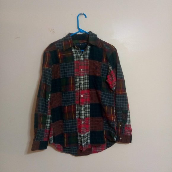 VintageRalph Lauren Patchwork Shirt RARE small - Picture 3 of 4
